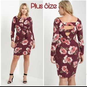 Plus Size Floral Bodycon Dress